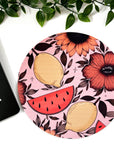 Fruity Sunflower Round Mousepad (A Grade)