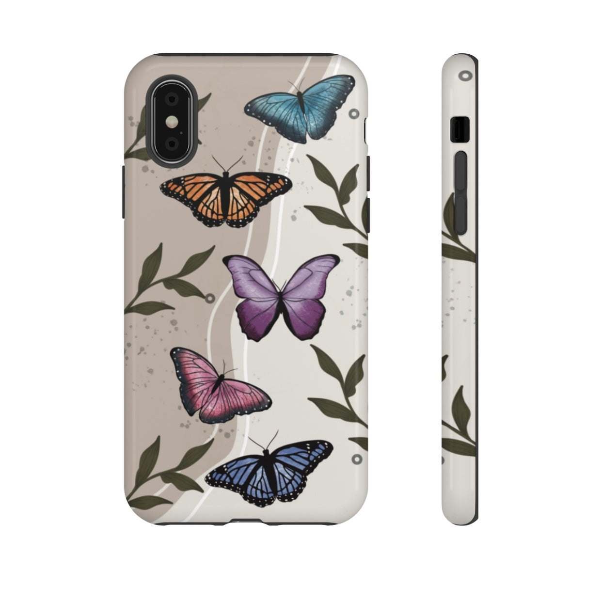 Butterfly Phone Case (Tan or Dark Green)