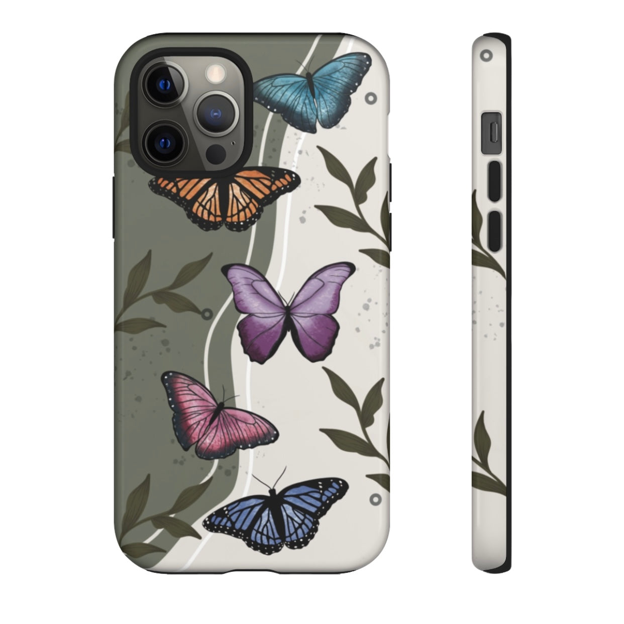 Butterfly Phone Case (Tan or Dark Green)