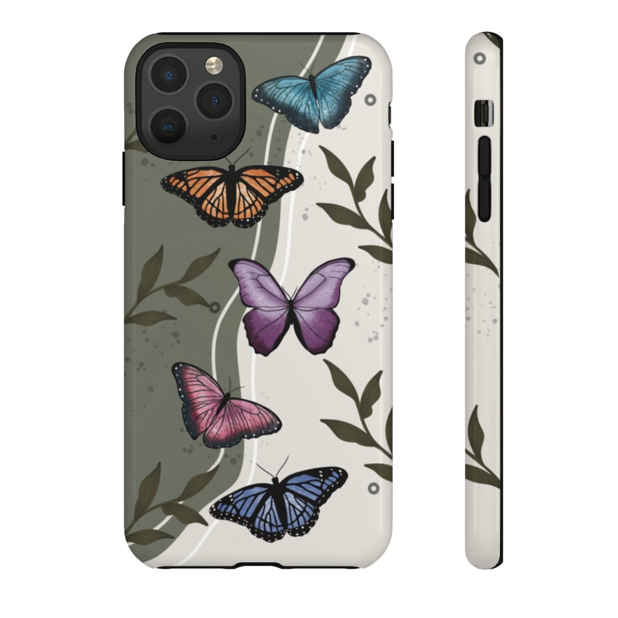 Butterfly Phone Case (Tan or Dark Green)