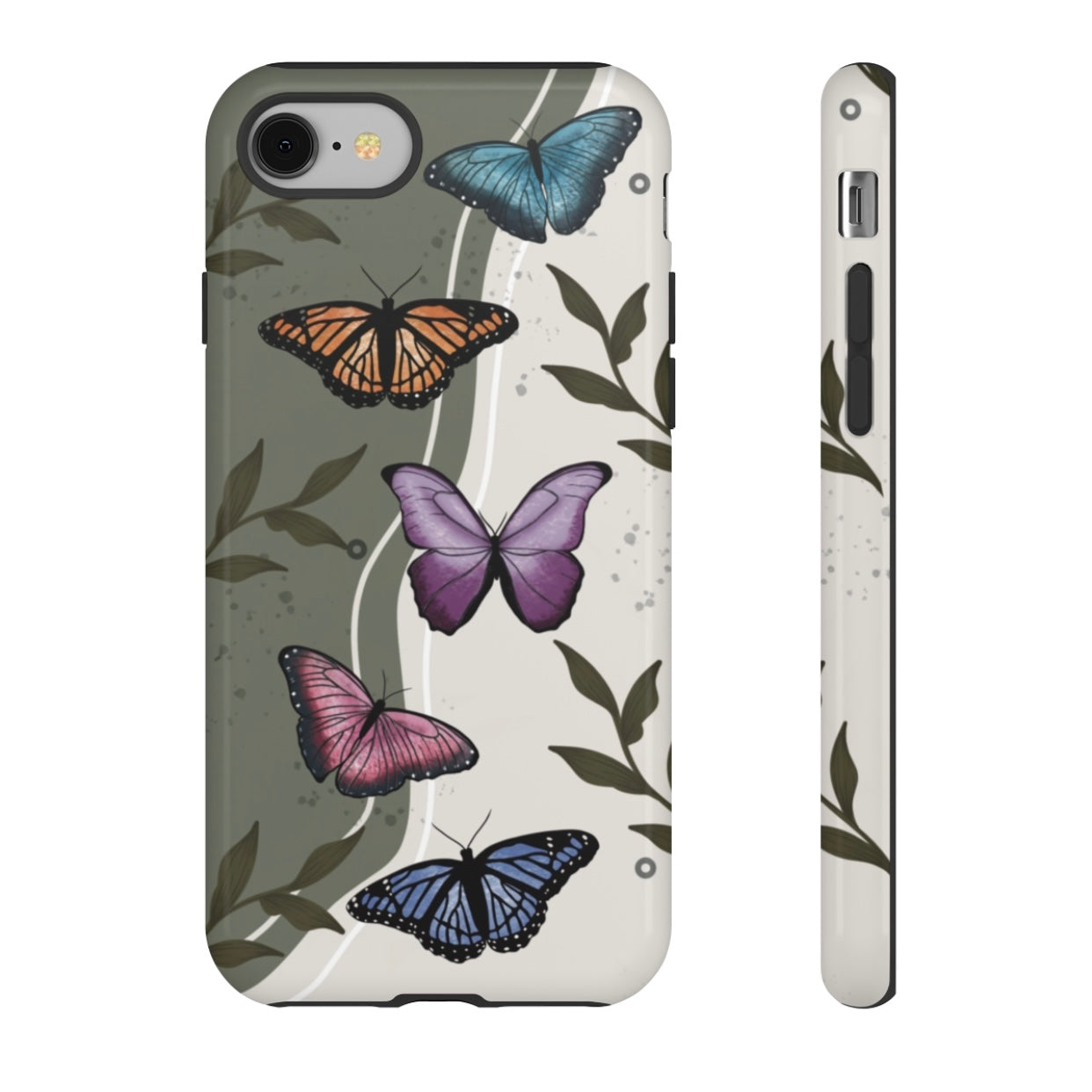 Butterfly Phone Case (Tan or Dark Green)