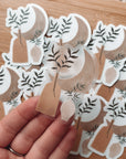 Plant & Moon Clear Sticker