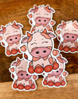 Peach Cow Vinyl Sticker