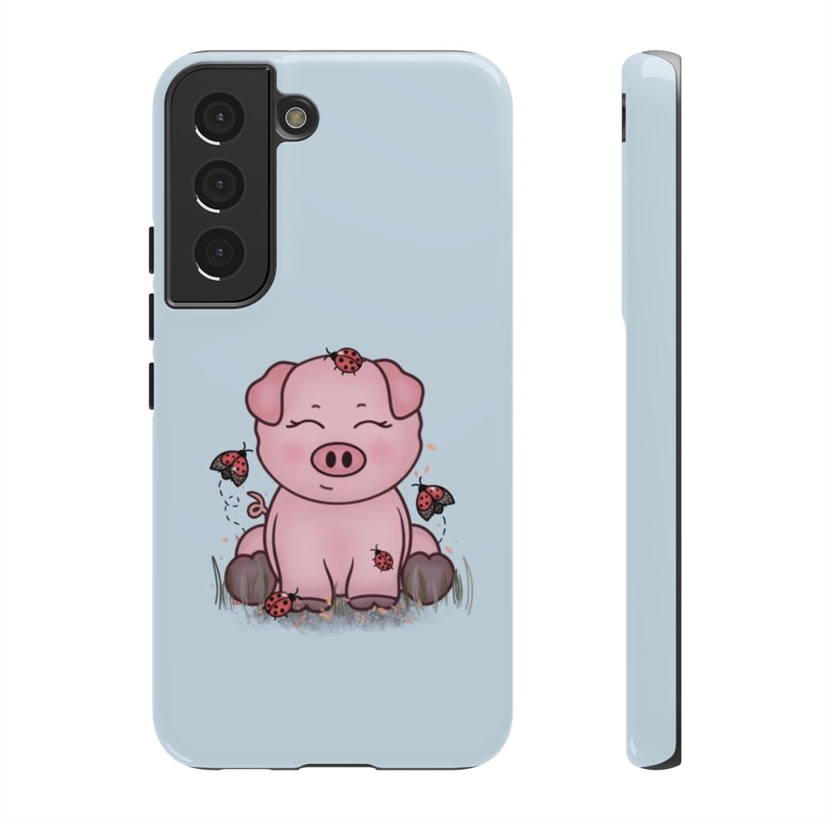 Blue Lady Bug Pig Phone Case