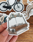 Book Stack Clear Sticker