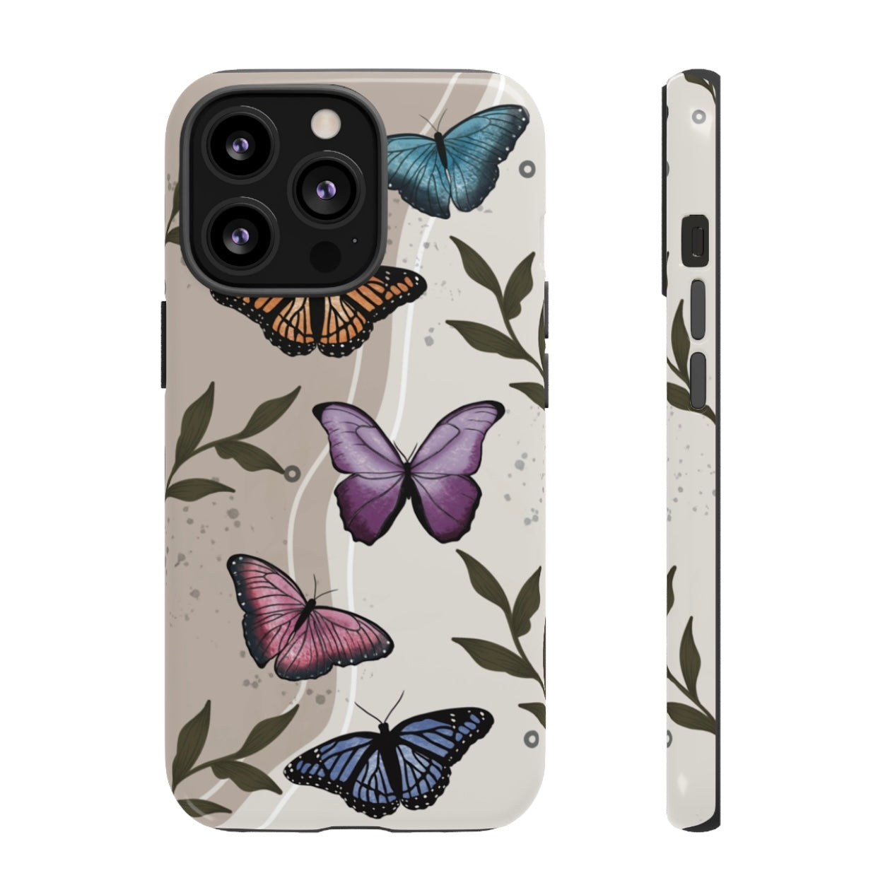 Butterfly Phone Case (Tan or Dark Green)