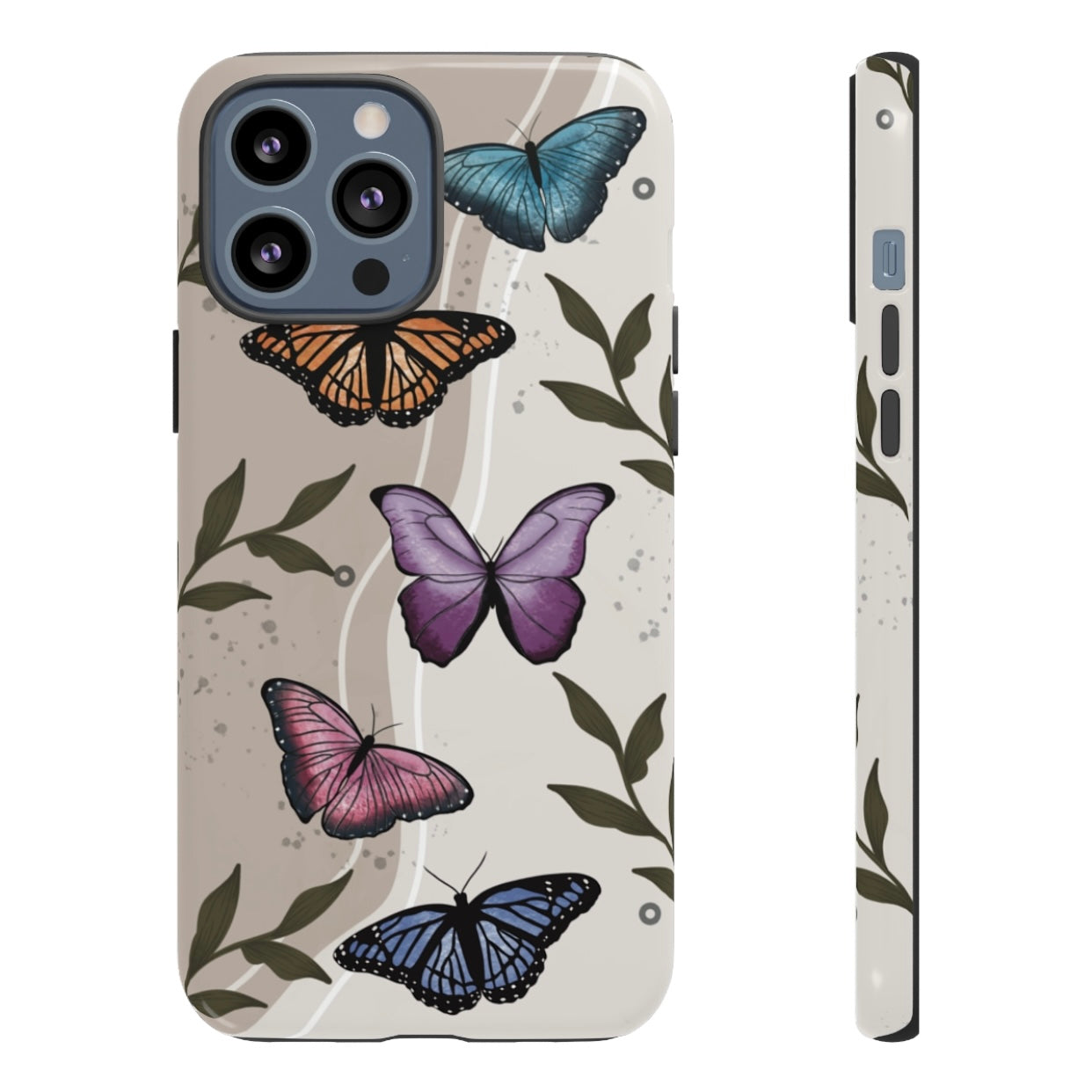 Butterfly Phone Case (Tan or Dark Green)