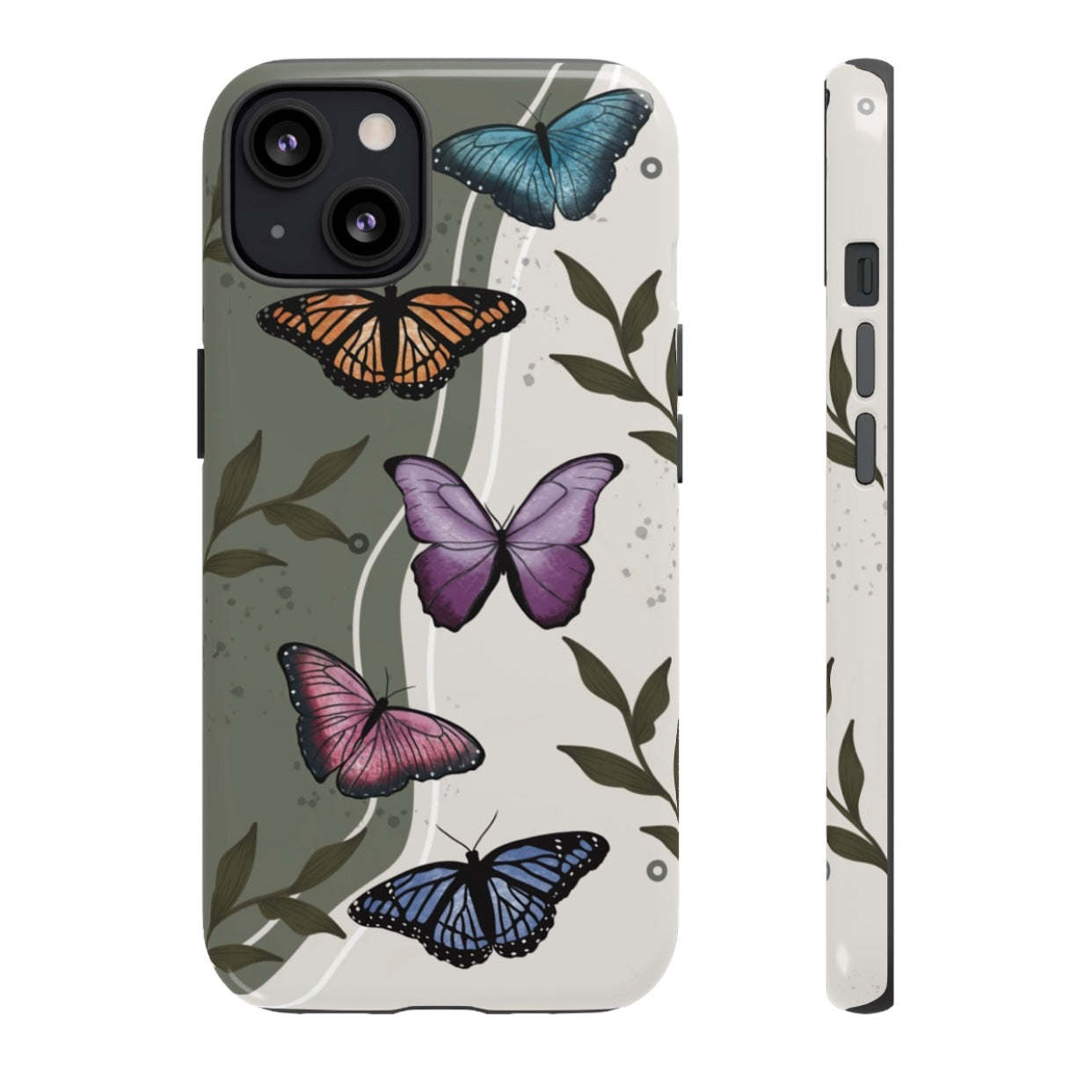 Butterfly Phone Case (Tan or Dark Green)