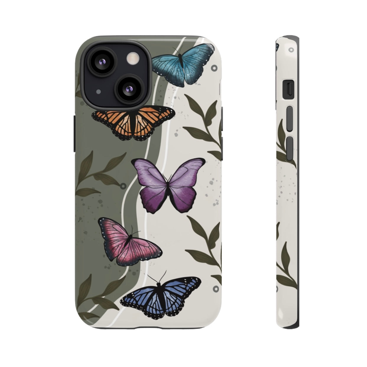 Butterfly Phone Case (Tan or Dark Green)