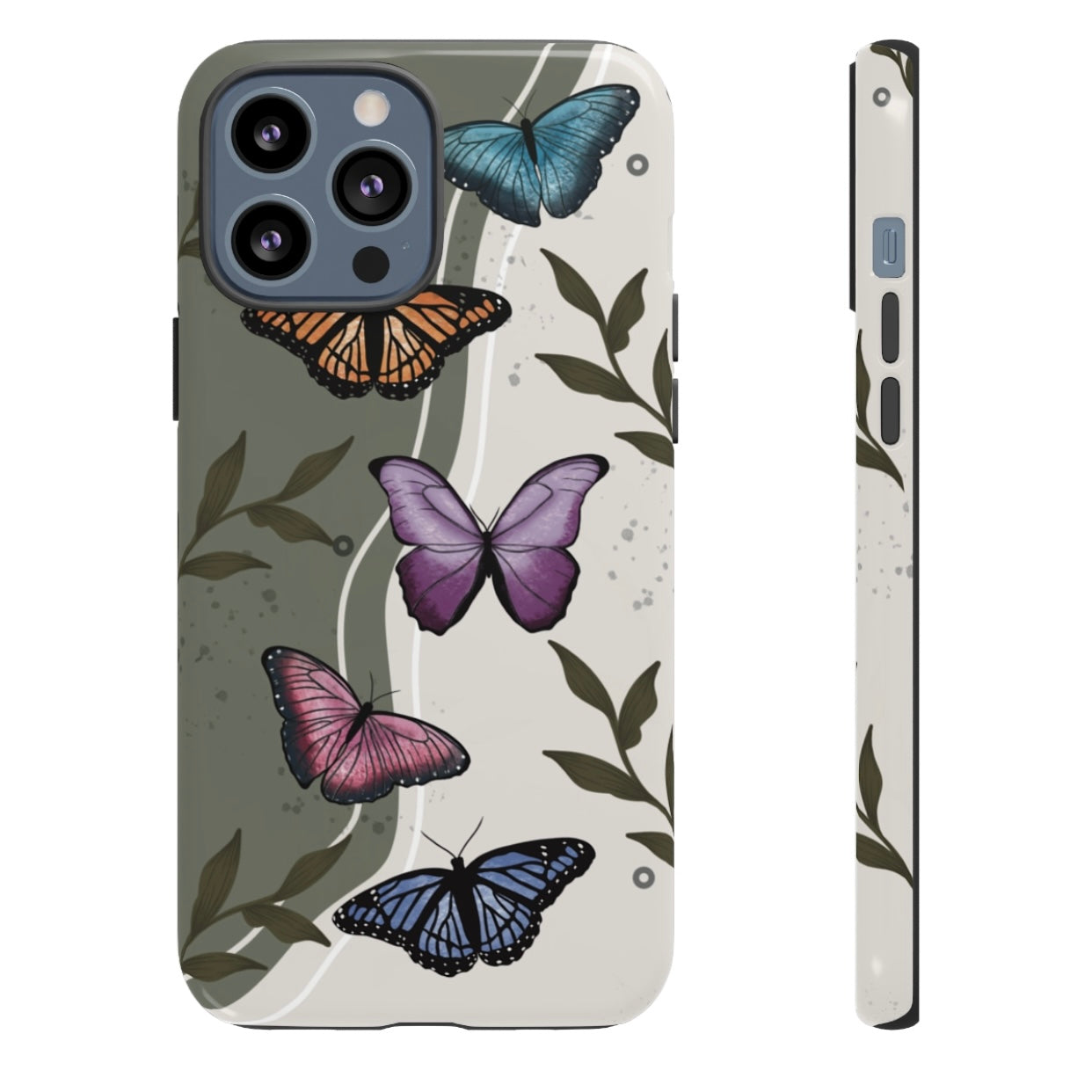 Butterfly Phone Case (Tan or Dark Green)