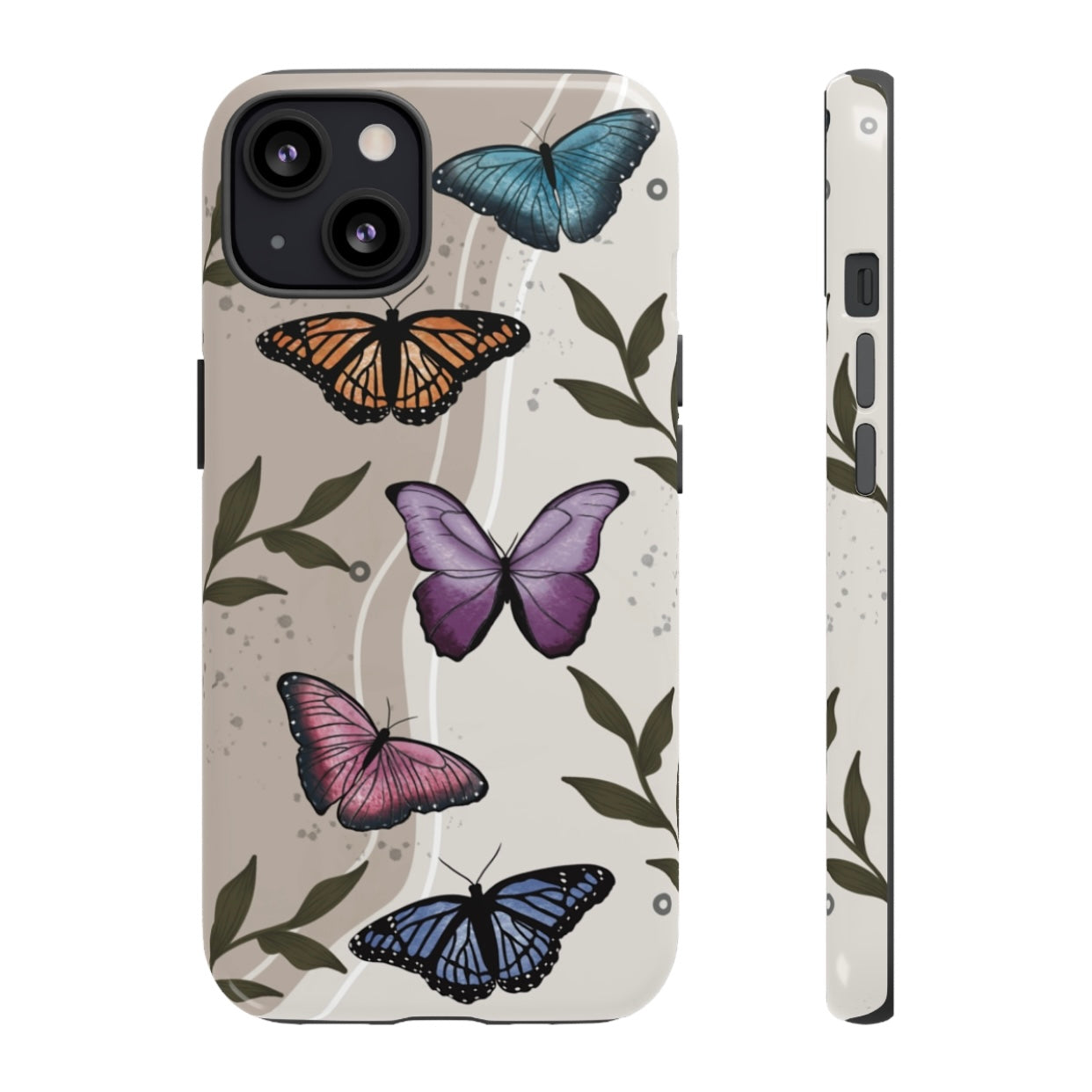 Butterfly Phone Case (Tan or Dark Green)