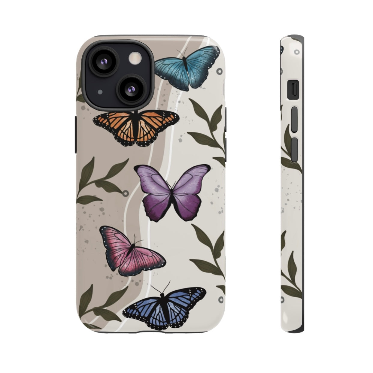 Butterfly Phone Case (Tan or Dark Green)